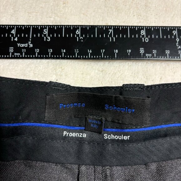 Proenza Schouler Womens Straight Leg Pants Sz 4 Pleated Charcoal Streetwear Wool - Picture 9 of 16